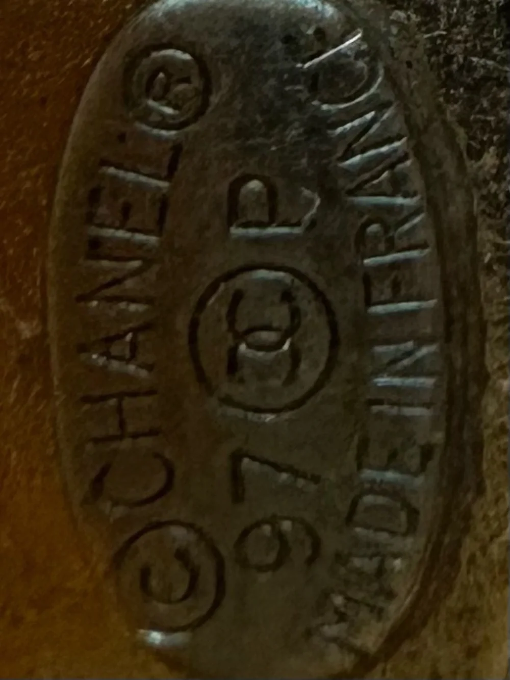CHANEL Holographic Logo Barrette Gold. 1997